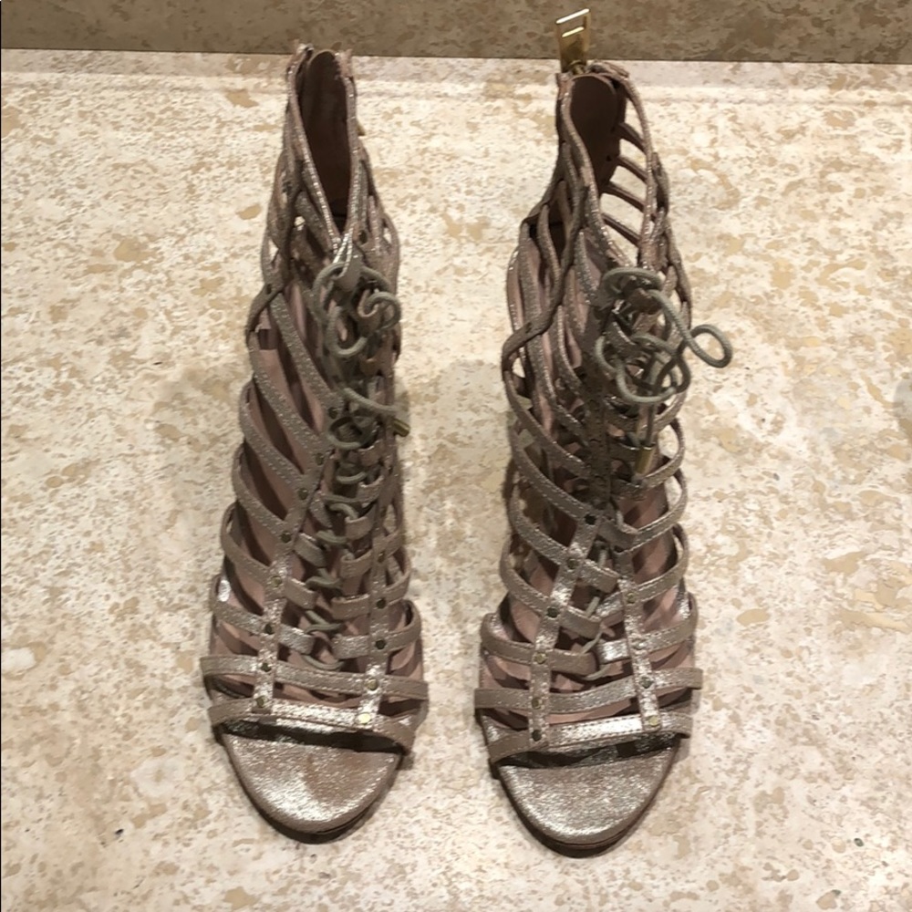 Joie Evening Sandal in White Gold Size 38